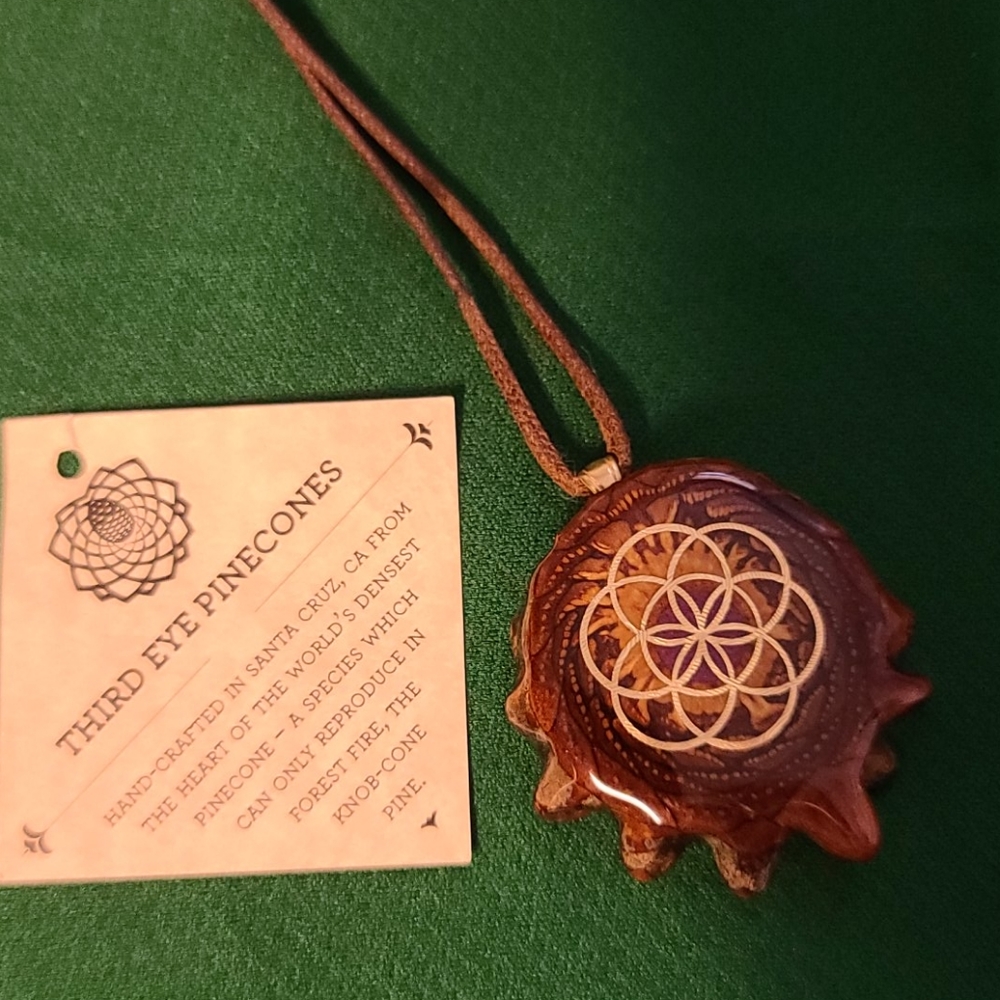 Third Eye Sacred Geometry Pinecone Necklace